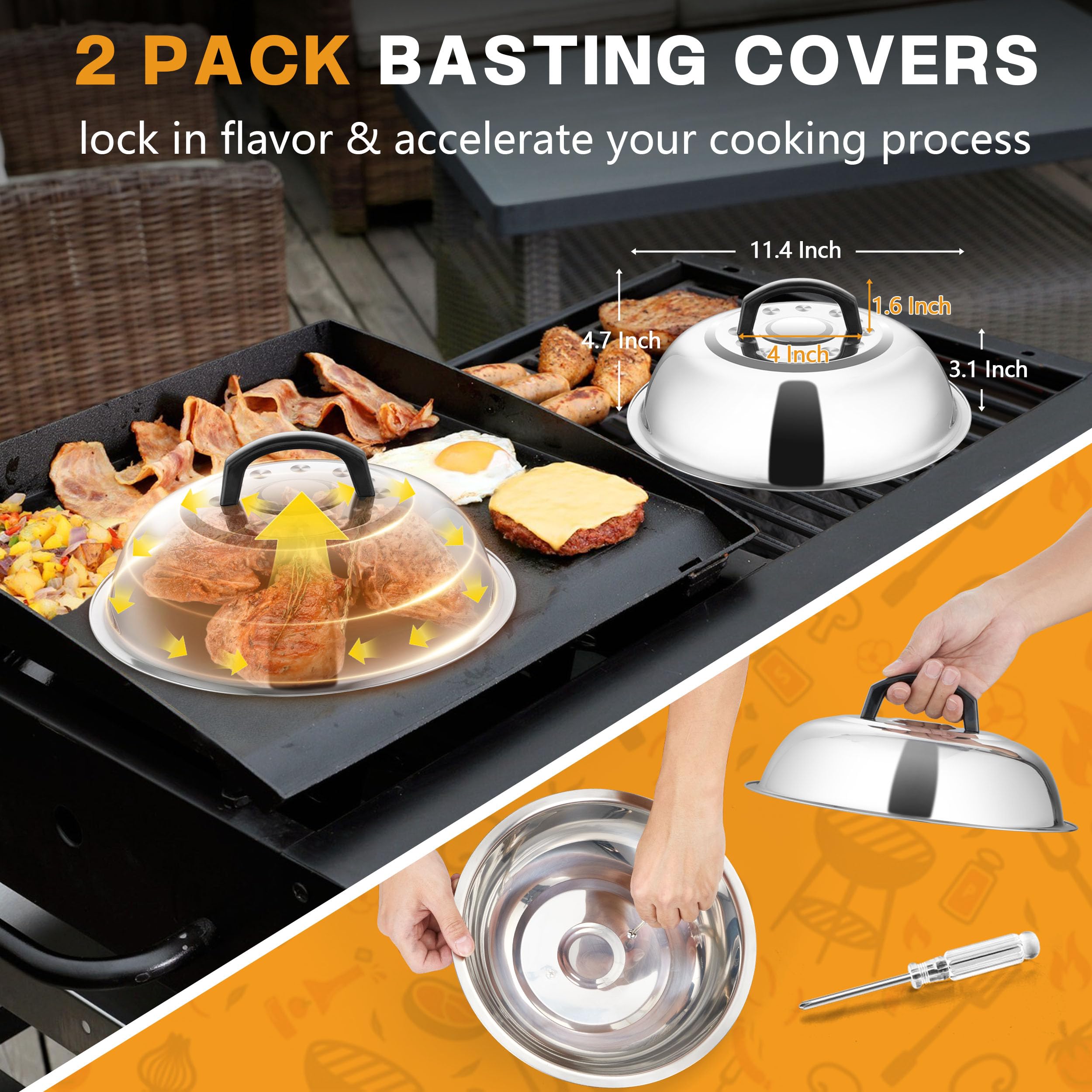 HaSteeL scraper-chopper cleans griddles with ease after cooking.