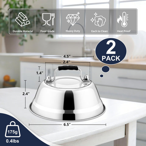 HaSteeL stainless-steel-dome-cover contains heat and splatter during grilling.