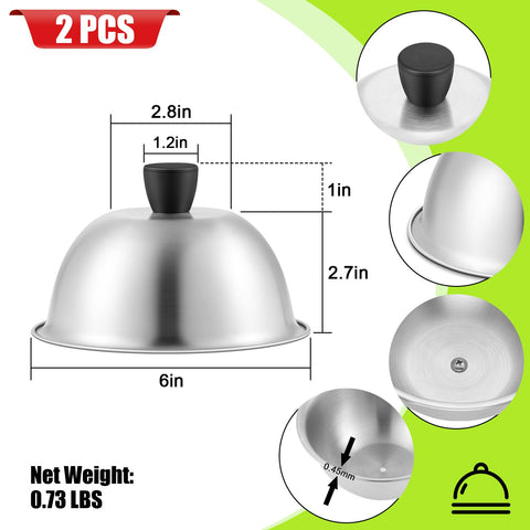 HaSteeL stainless steel melting dome with four small lids for versatile serving