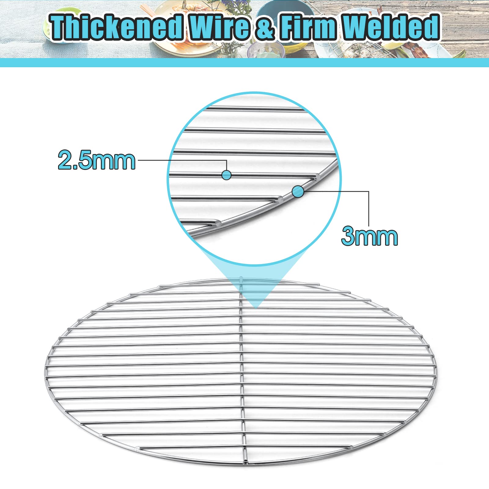 HaSteeL thickened outer wires (4mm) and inner wires (3.5mm) support heavy foods without bending.
