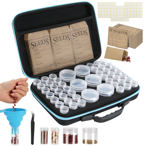 hasumcol seed storage organizer box with 48 slots protects seeds from light and moisture