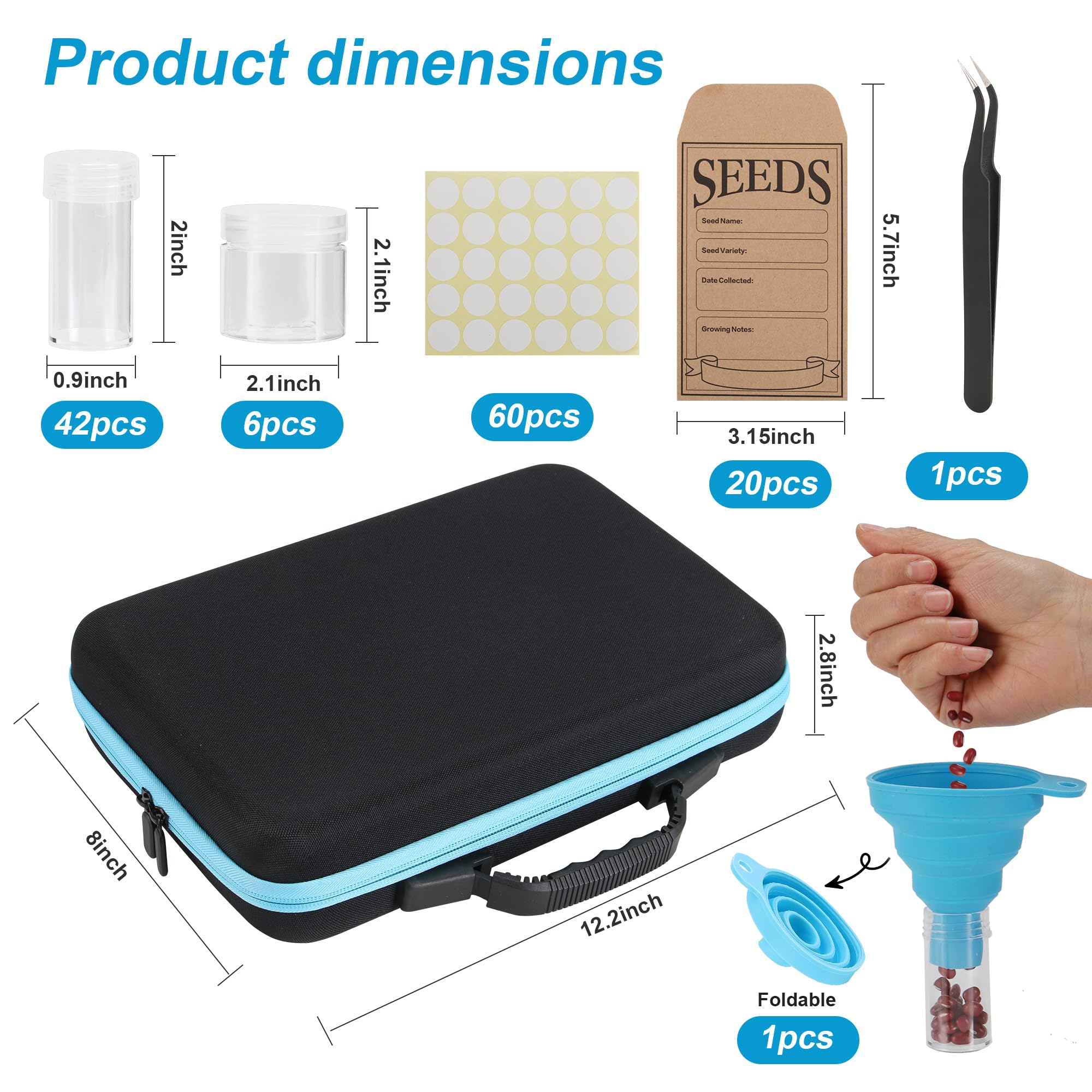 hasumcol seed containers in two sizes for versatile seed storage