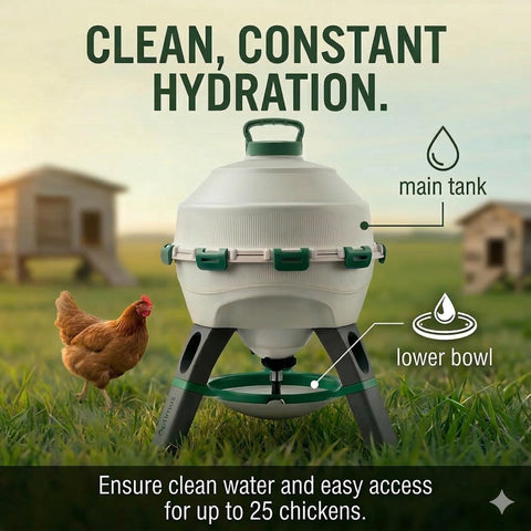 Hatching Time UV-stabilized plastic waterer designed for outdoor durability