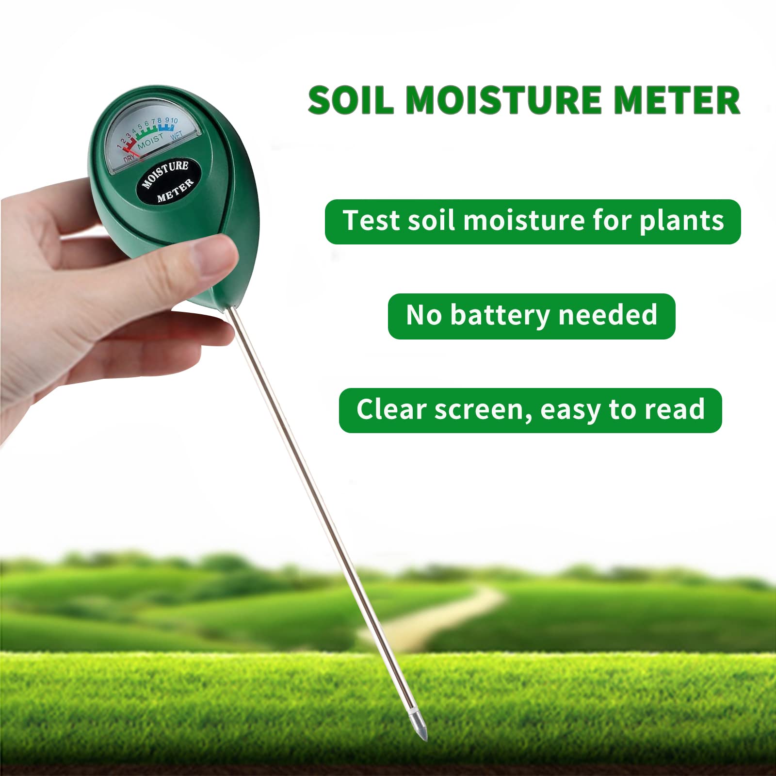 Hathdia meter dial reading clearly shows when to water a plant