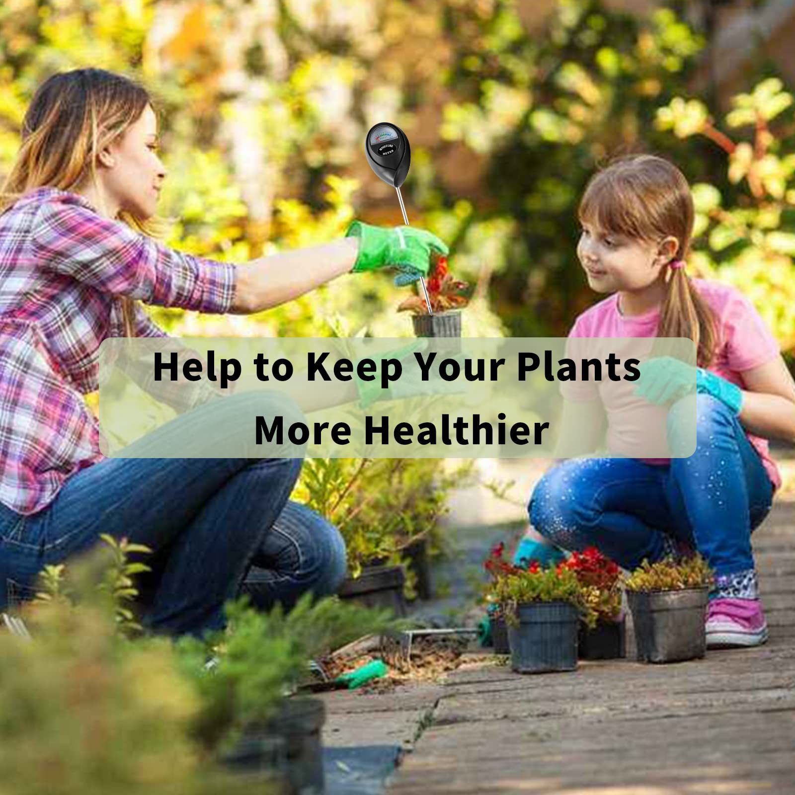 Hathdia versatile moisture gauge suits flowers vegetables and lawns.