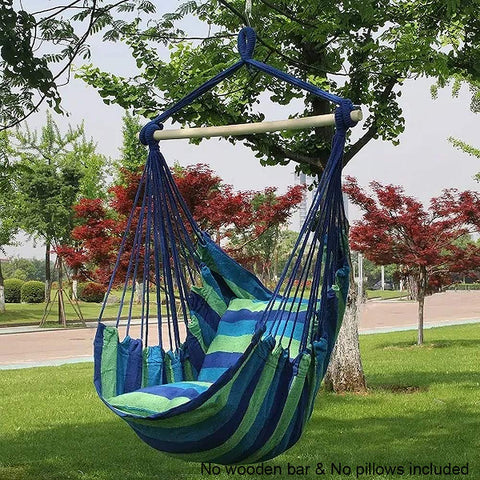 Hatisan hammock chair green packaging shows contents and included ropes
