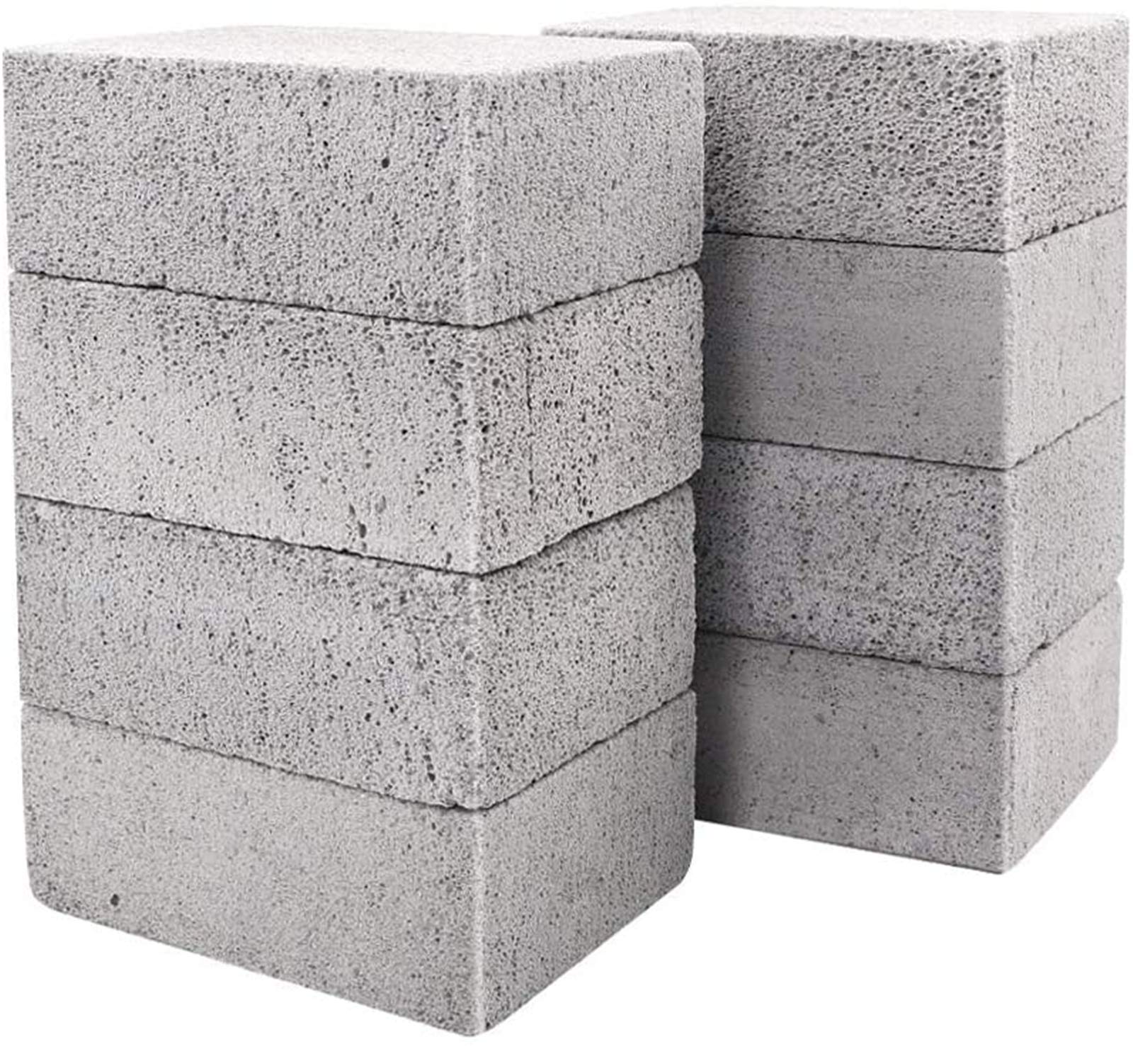 HATOKU 8-pack pumice stones ready for grill cleaning, safe on metal.