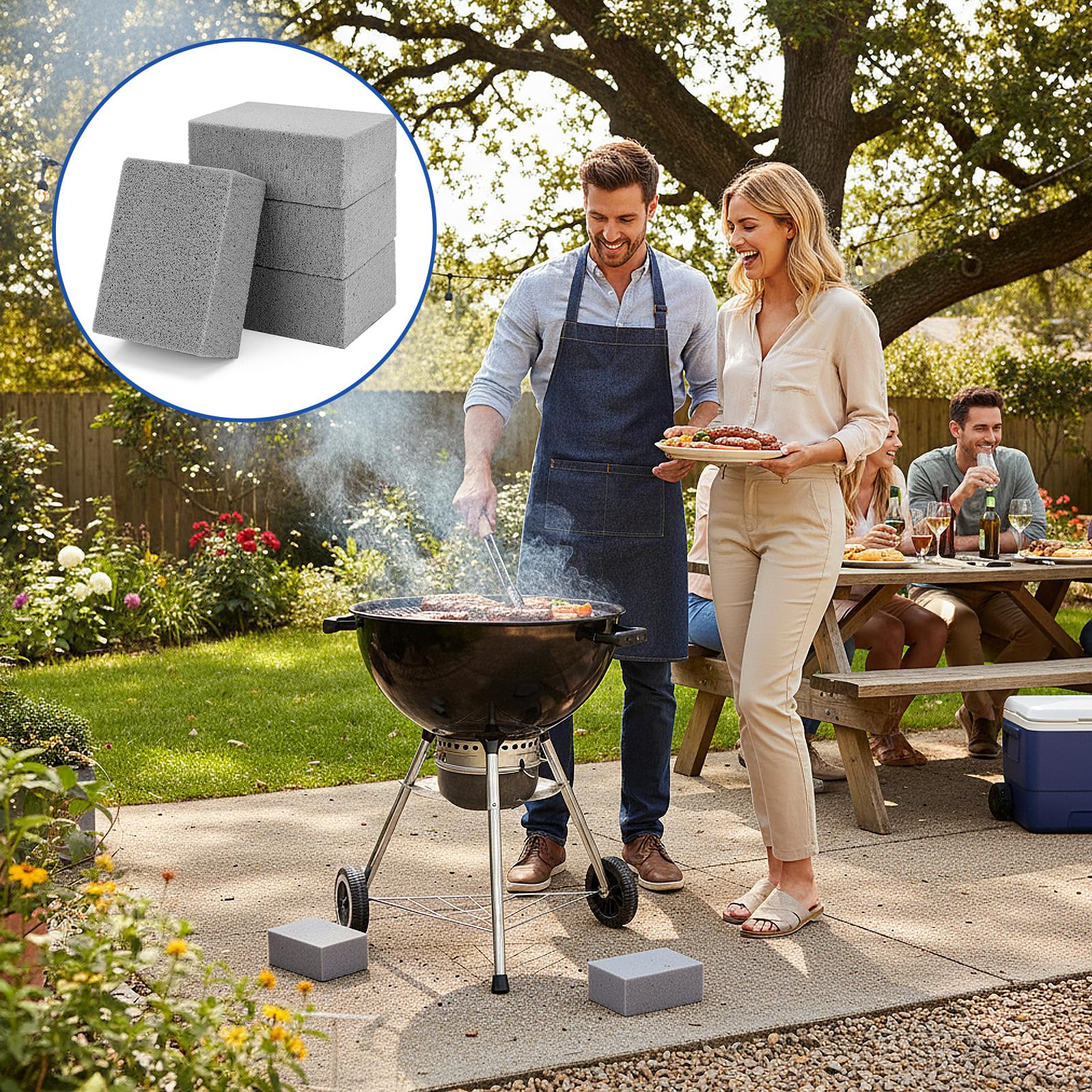 HATOKU pumice stone removes grease and stains from ovens and stoves