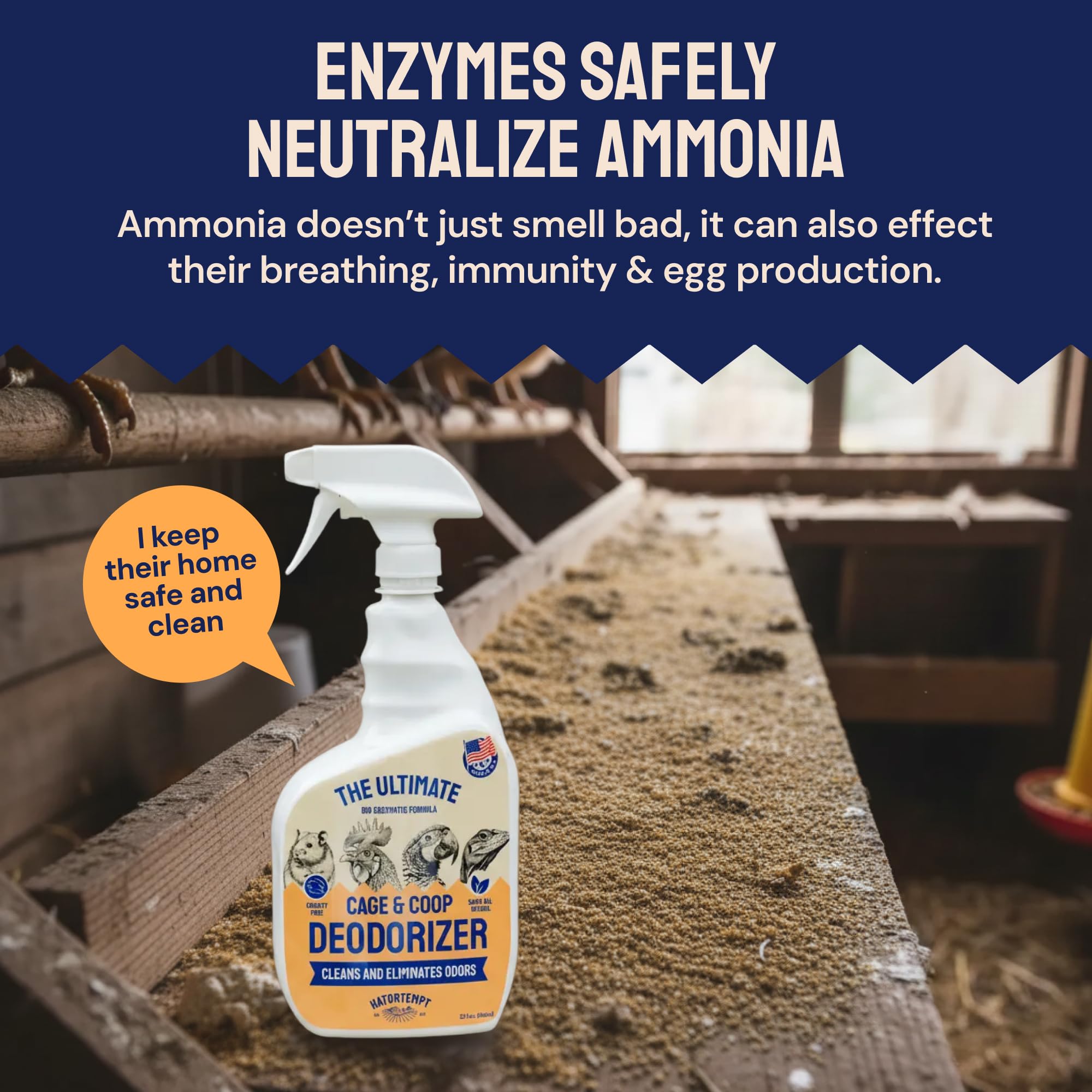 Hatortempt coop interior cleaning demonstrates easy spray and wipe routine.