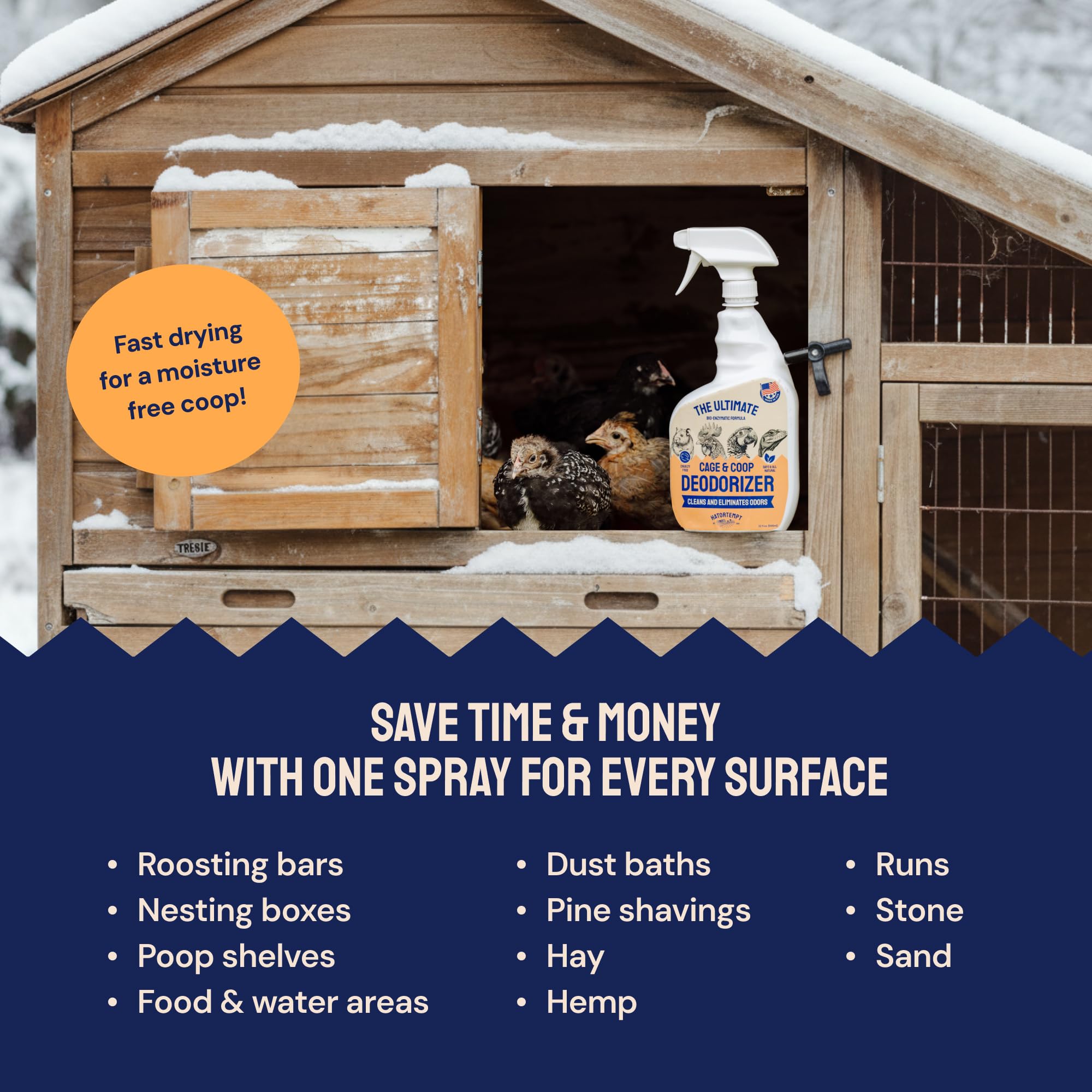 Hatortempt roosting bars clean suggests simple upkeep for a healthier coop.