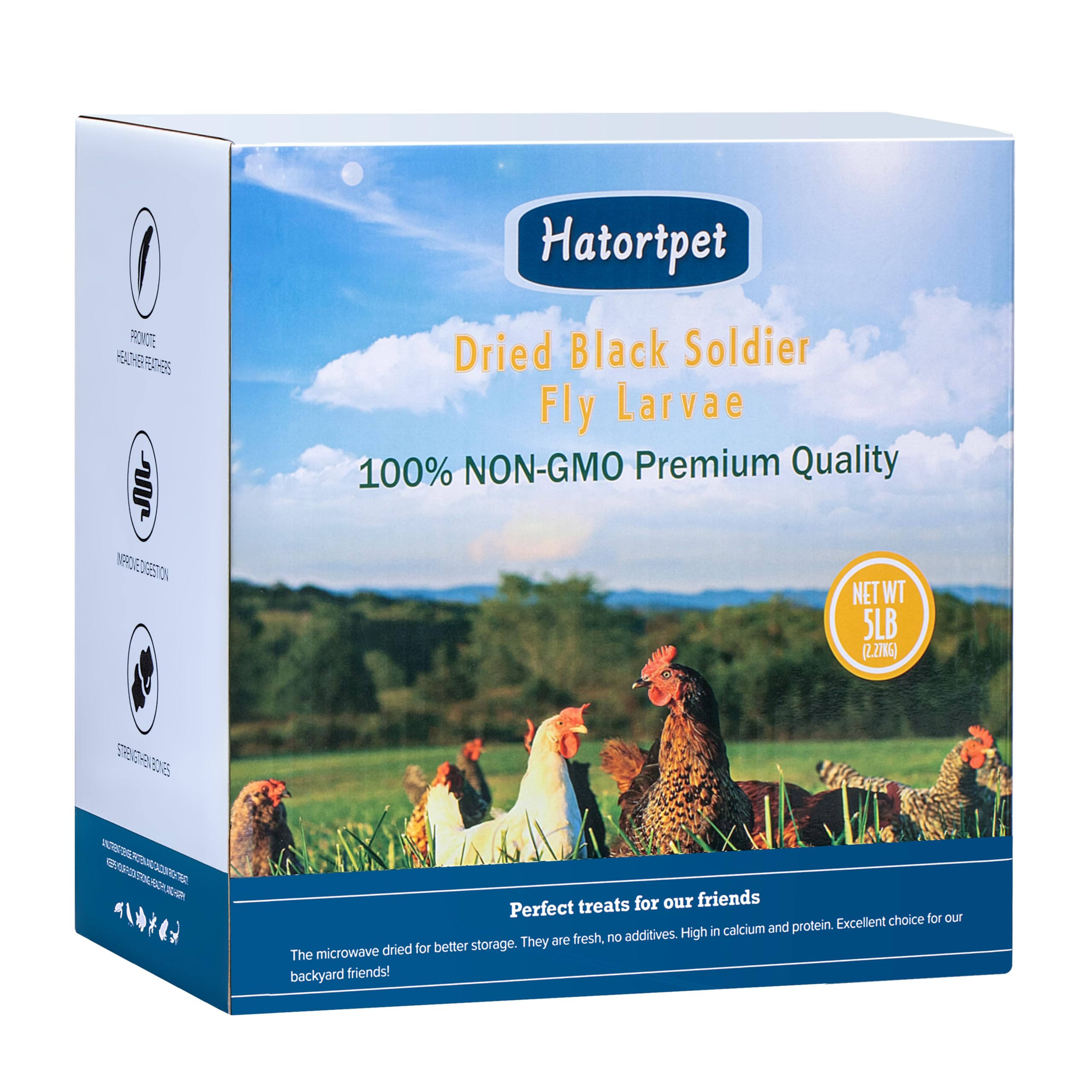 Hatortpet BSF larvae chicken treat for healthy growth and protein