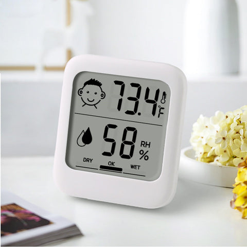 The compact white HATUSOKU design blends into interiors while monitoring conditions.