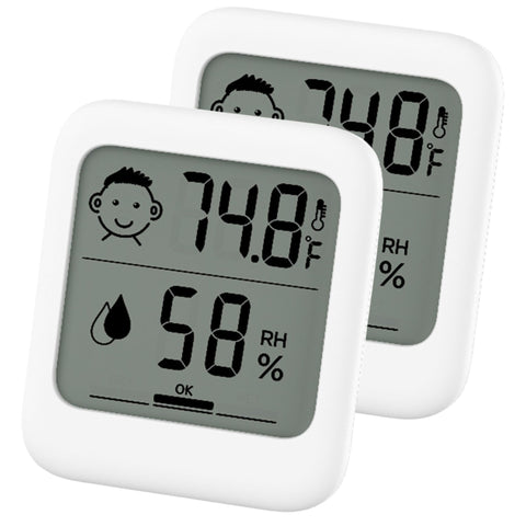 HATUSOKU digital thermometer and hygrometer with comfort face display for quick readings