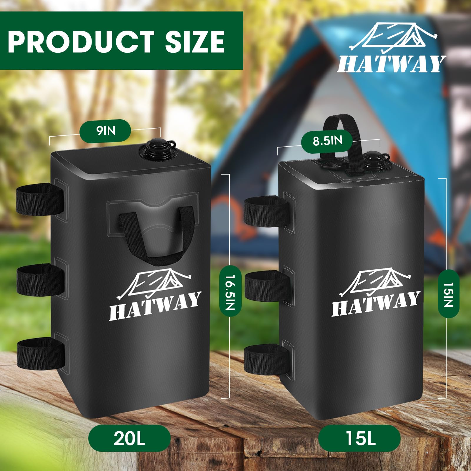 Hatway 500D PVC water weights with gaskets resist leaks