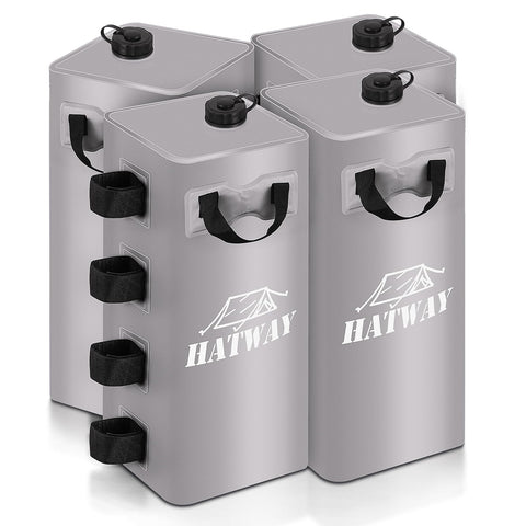 Hatway canopy water bag 25L 4-pack setup stabilizes a pop-up canopy in wind