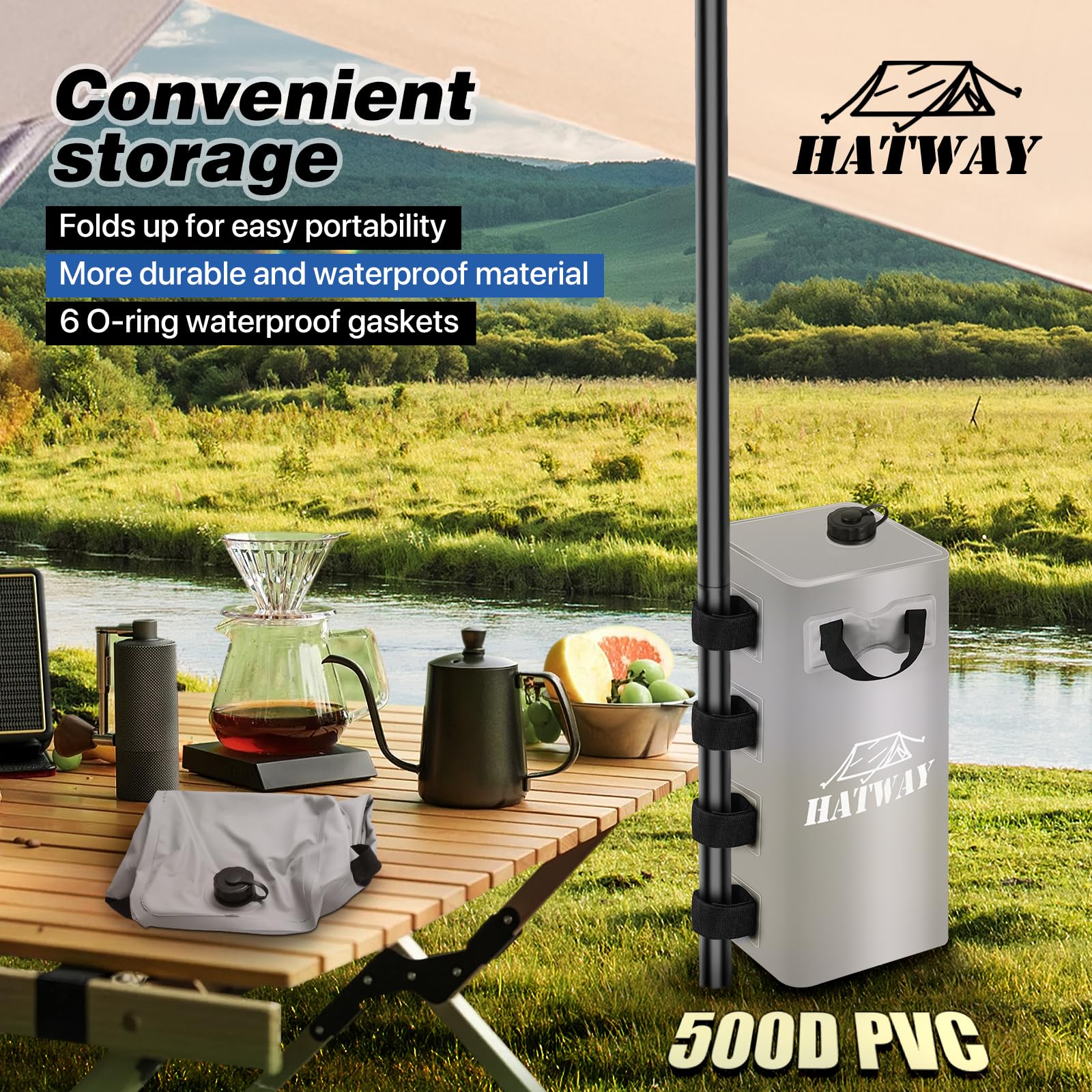 Hatway canopy water bag square design strengthens stability and eases packing
