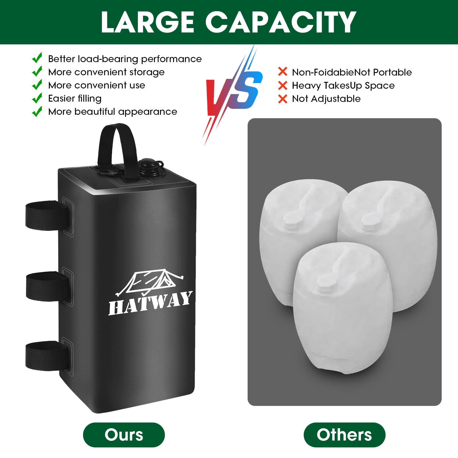 Hatway easy fill and attach straps simplify canopy setup