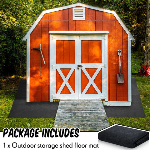 Haull nonslip shed rug provides stable footing during hosing or maintenance