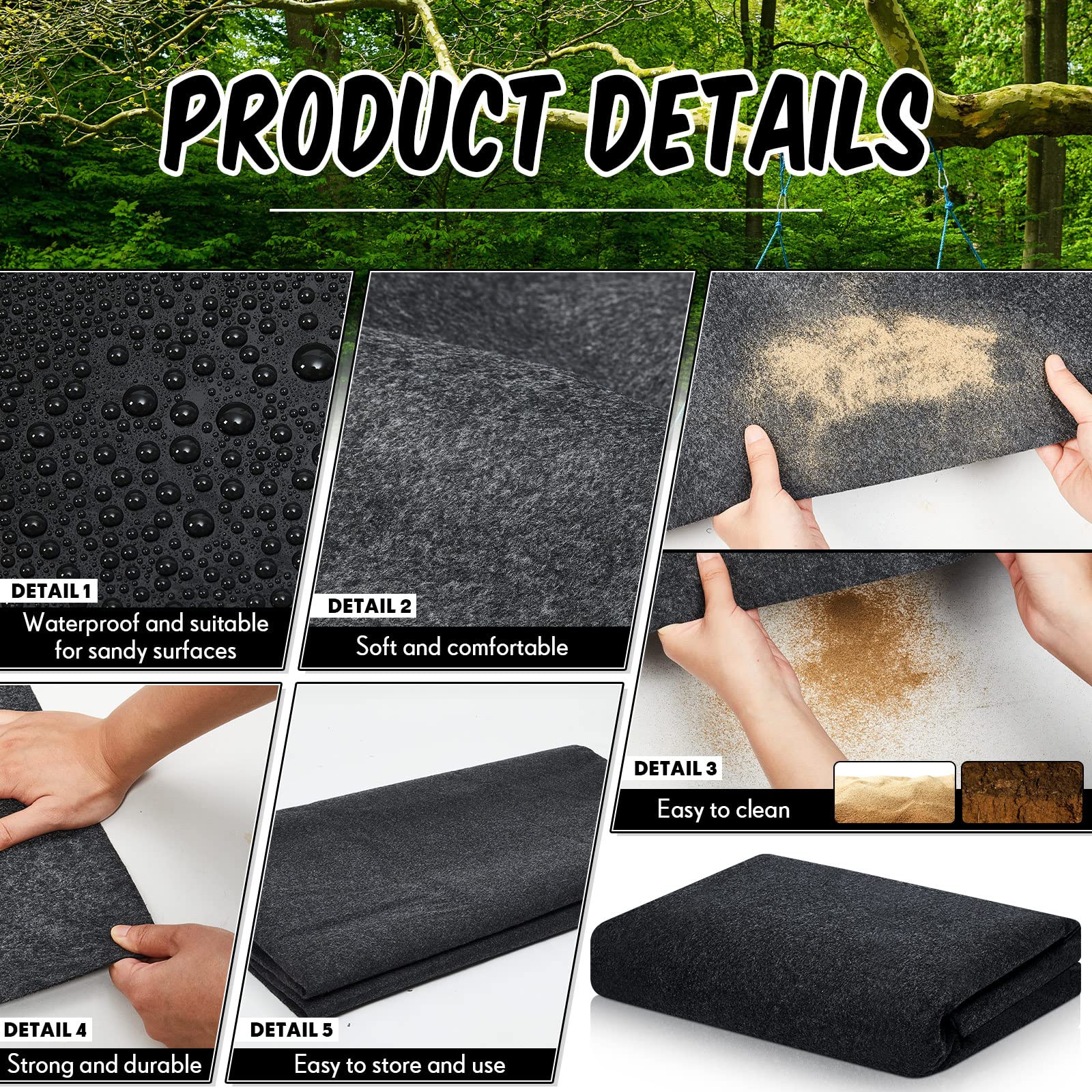 Haull shed floor mat easy-clean foldable for simple storage and reuse.