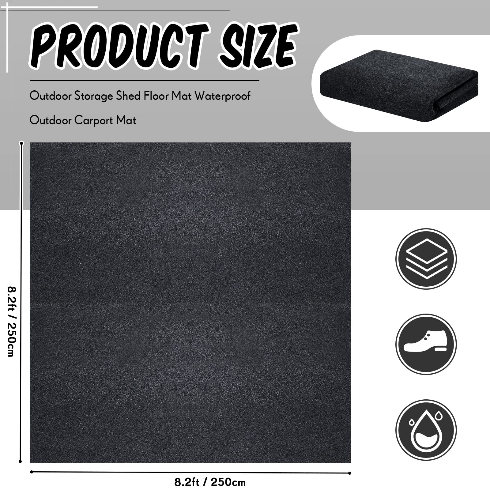 Haull shed floor mat provides a non slip surface for stable tool placement in wet weather