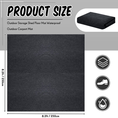 Haull shed floor mat provides a non slip surface for stable tool placement in wet weather