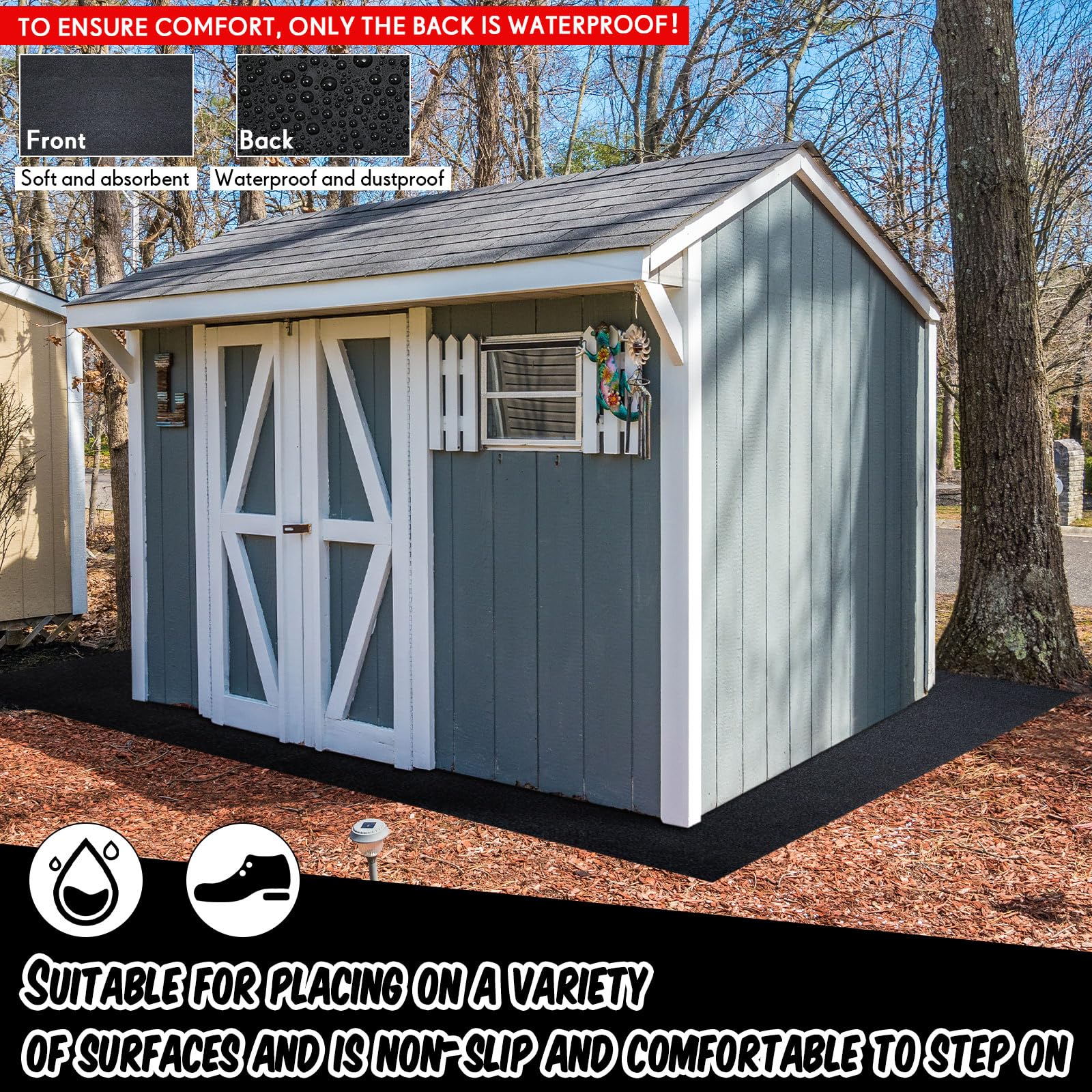 Haull shed floor mat versatile outdoor protection for patios garages and carports