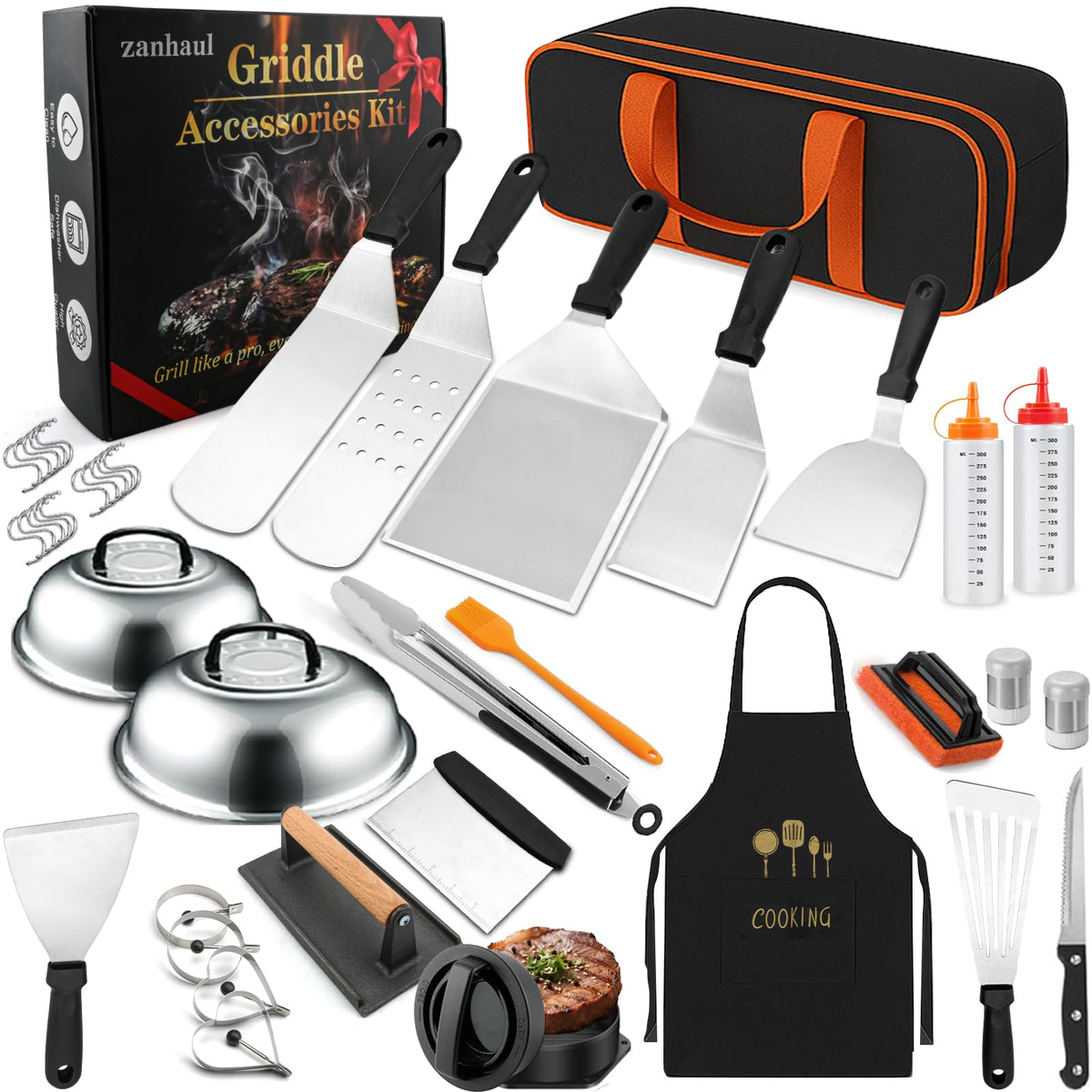 Haultery 42pcs griddle accessories with a long spatula for high-heat flipping