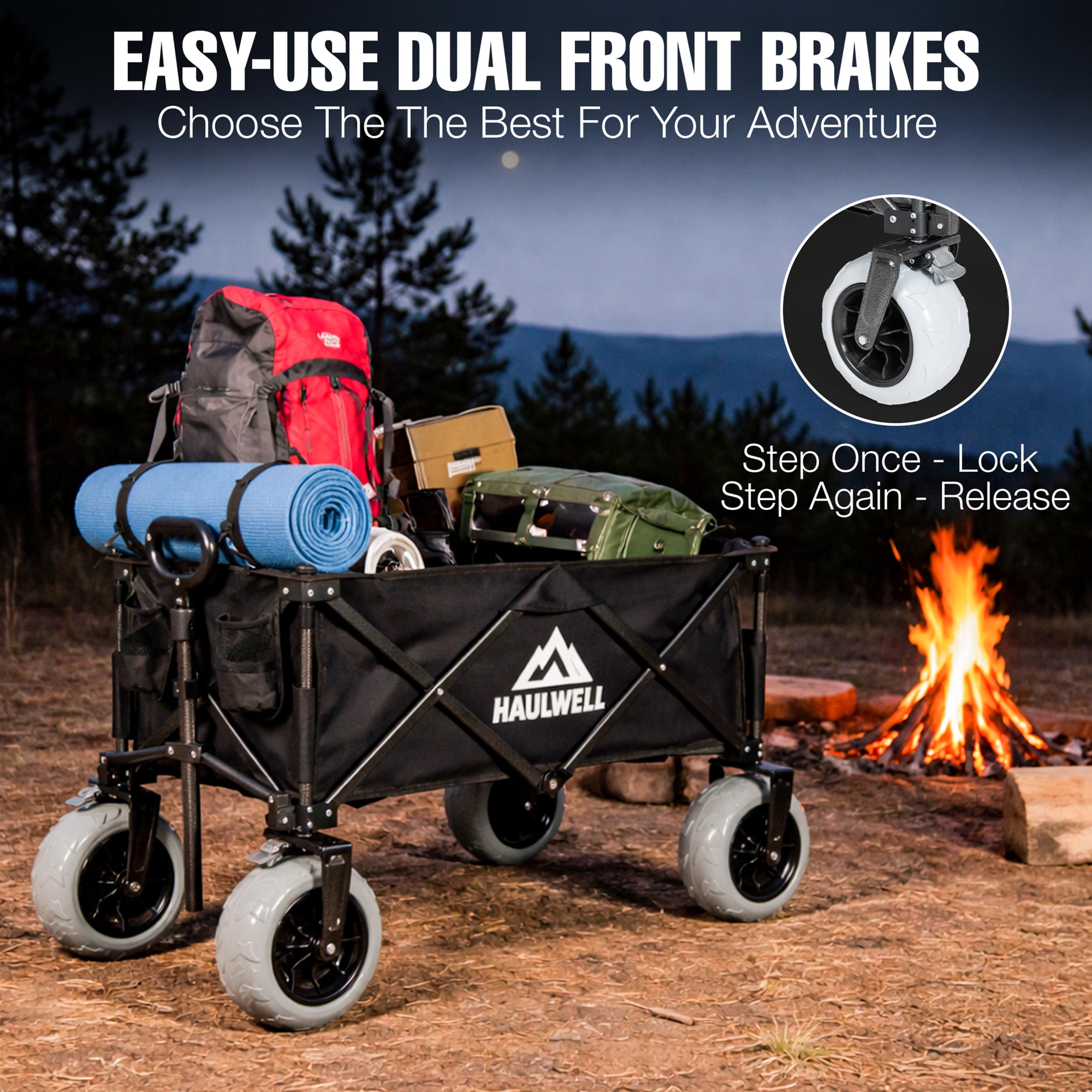 Haulwell 36x19 basket holds 220 pounds for gear, groceries, or kids' supplies.