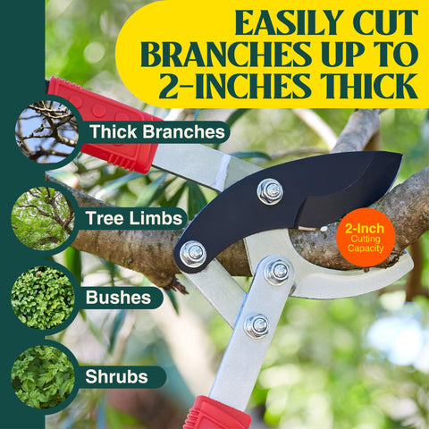 Haus & Garten PowerPRO loppers Teflon coating resists rust and sap.
