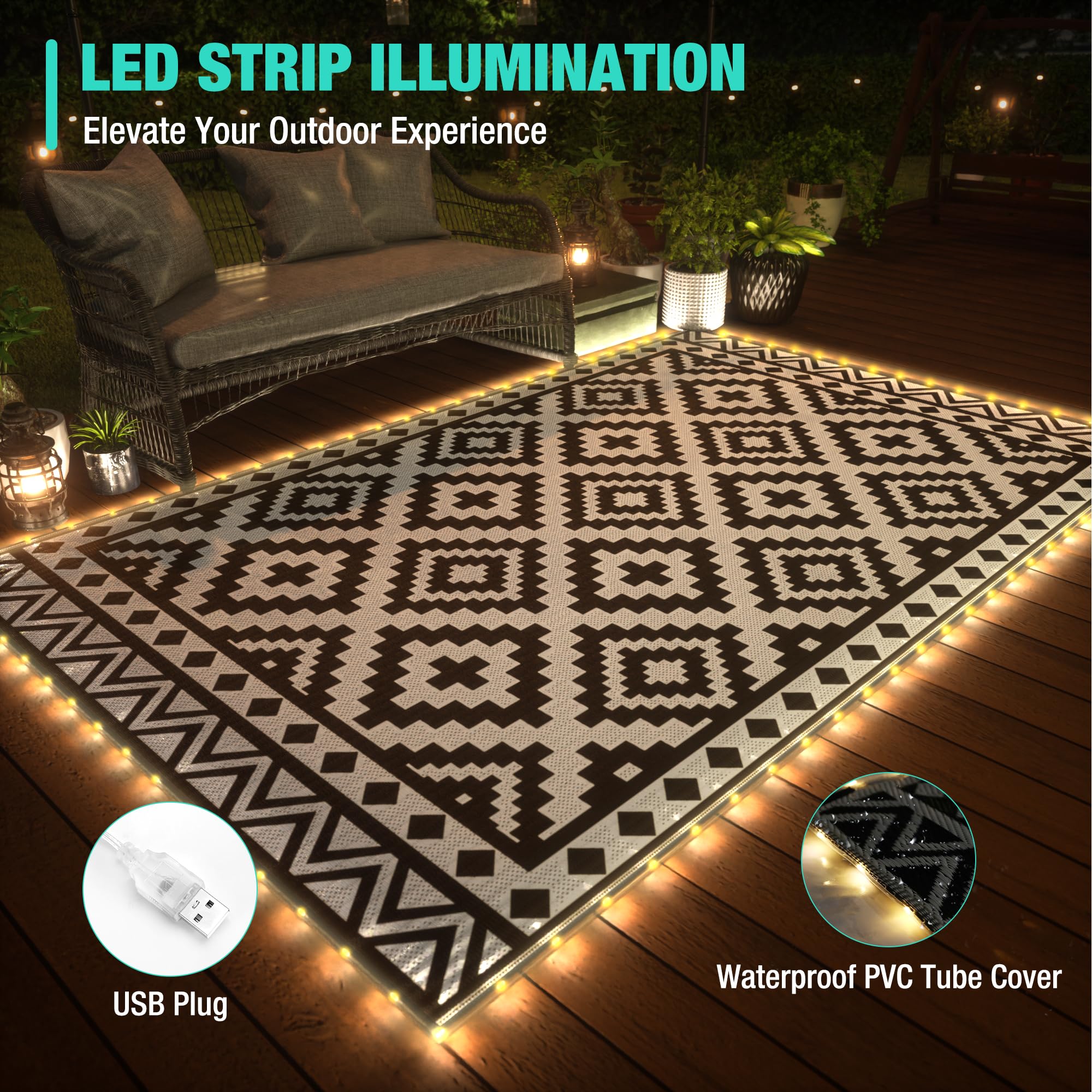 Haushof rug featuring durable anti-wear edges for outdoor use.