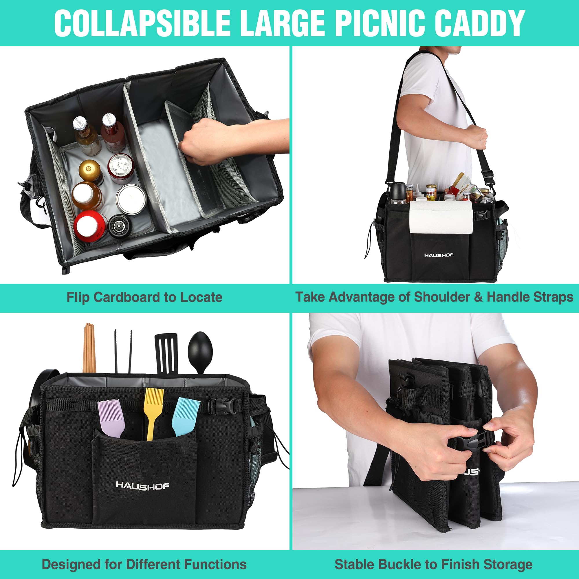 HAUSHOF detachable shoulder strap enhances easy transport on the go.