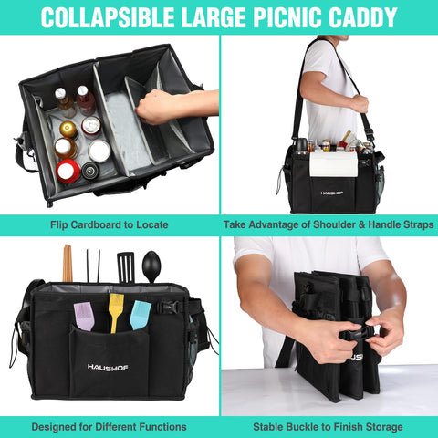 HAUSHOF detachable shoulder strap enhances easy transport on the go.