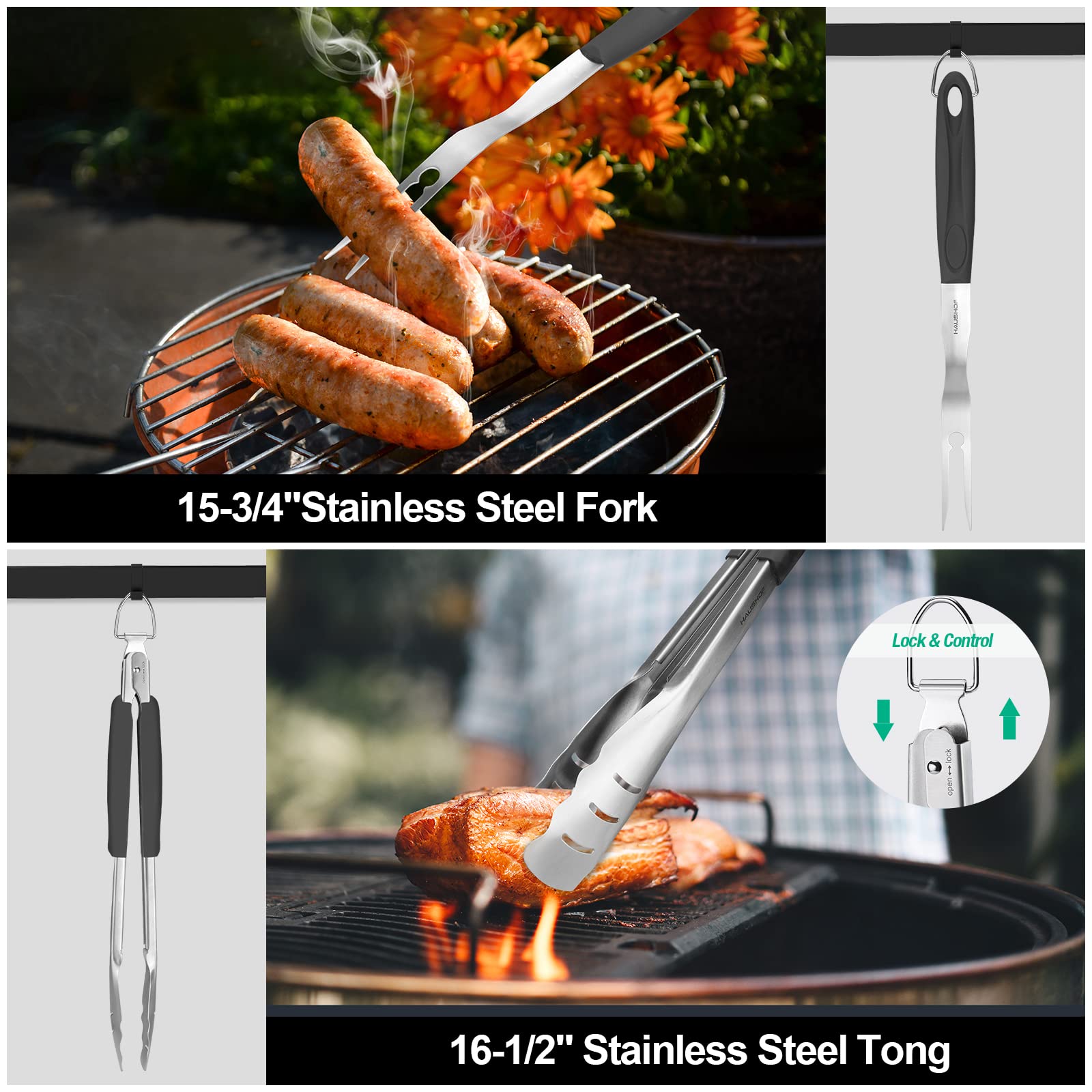 HAUSHOF silicone basting brush for even sauce application.