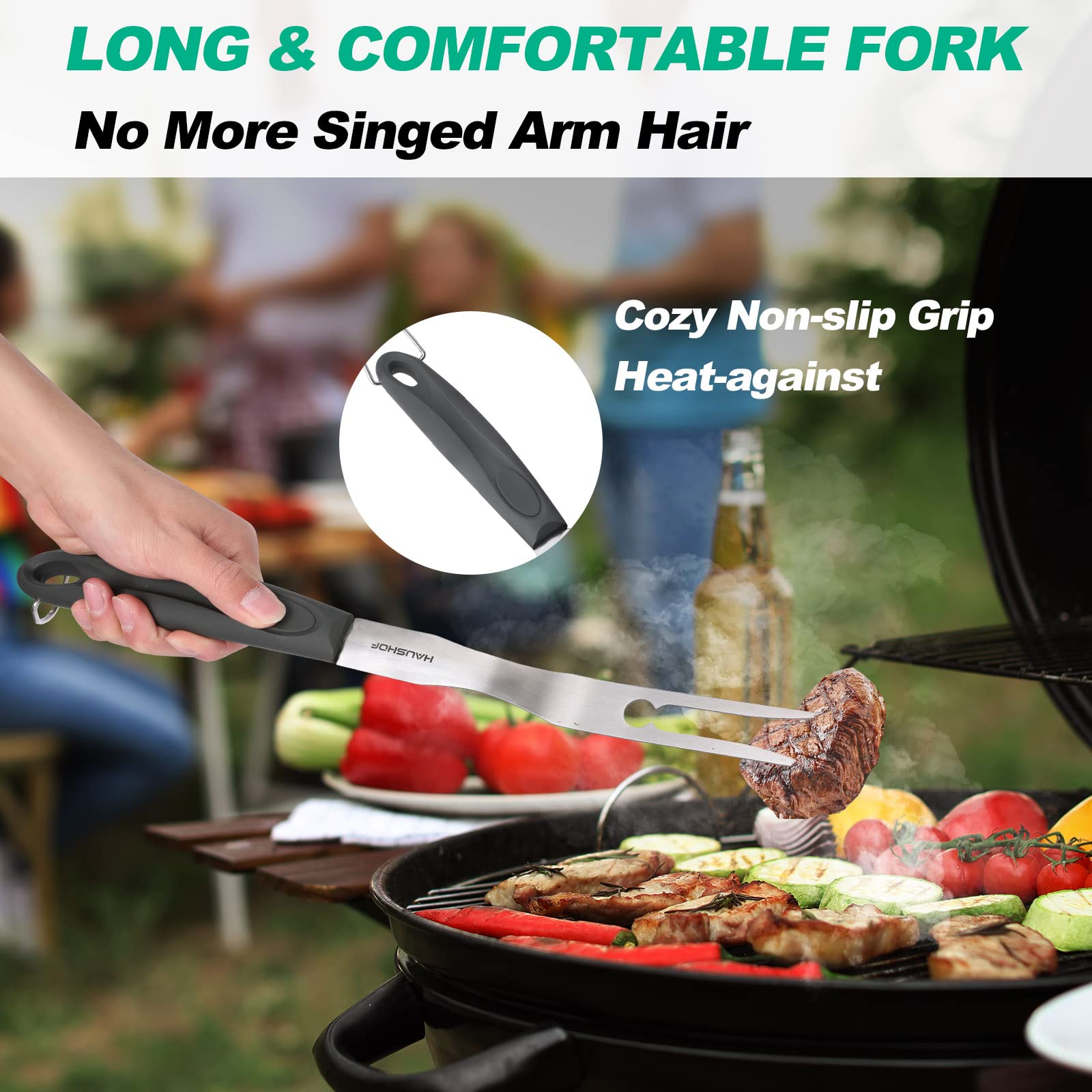 HAUSHOF lockable tongs displayed for compact storage.