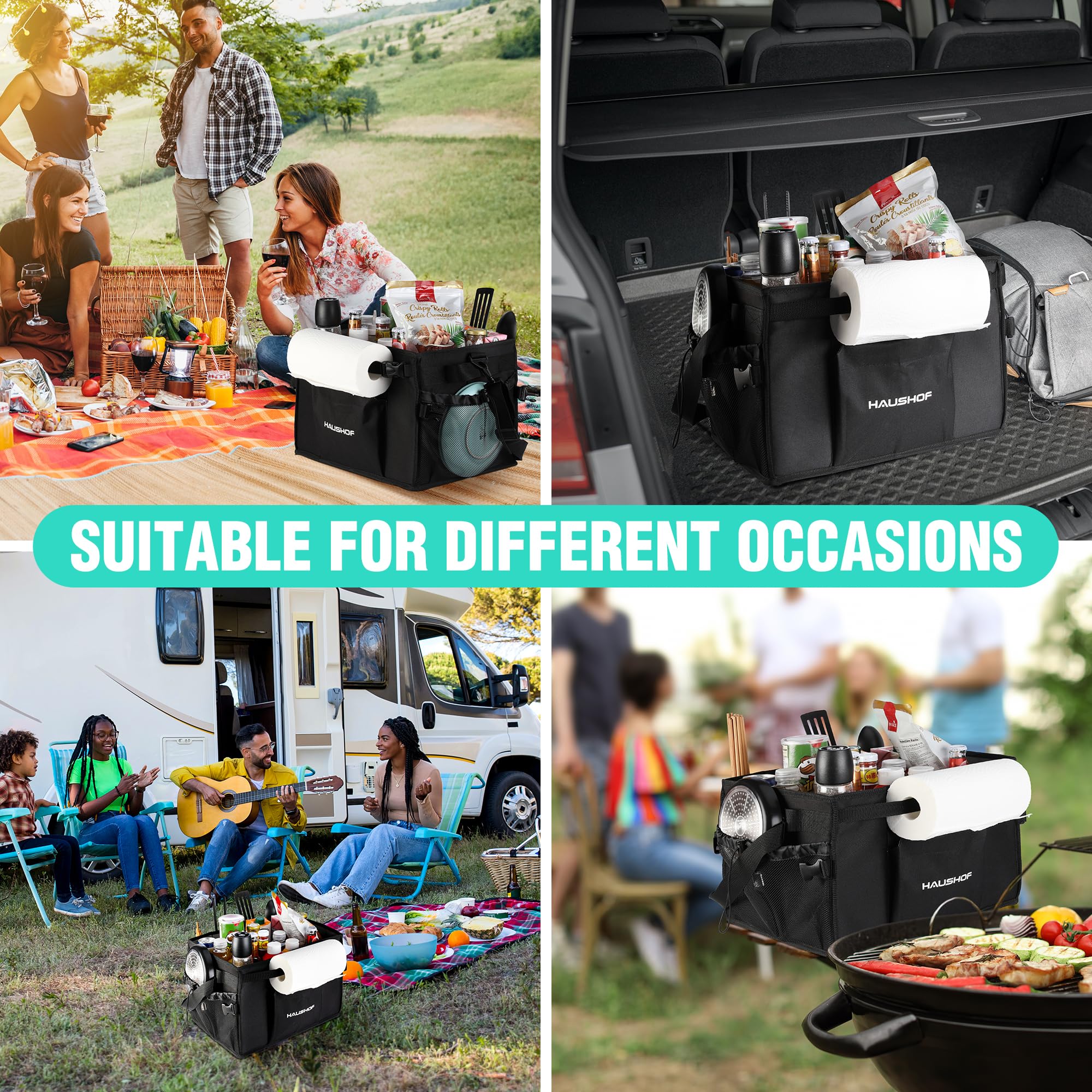 HAUSHOF caddy ready for camping and RV adventures with versatile outdoor use.