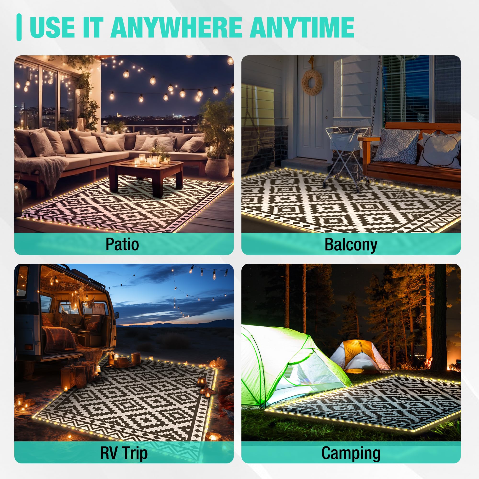Haushof waterproof quick-dry rug that's easy to wipe clean.