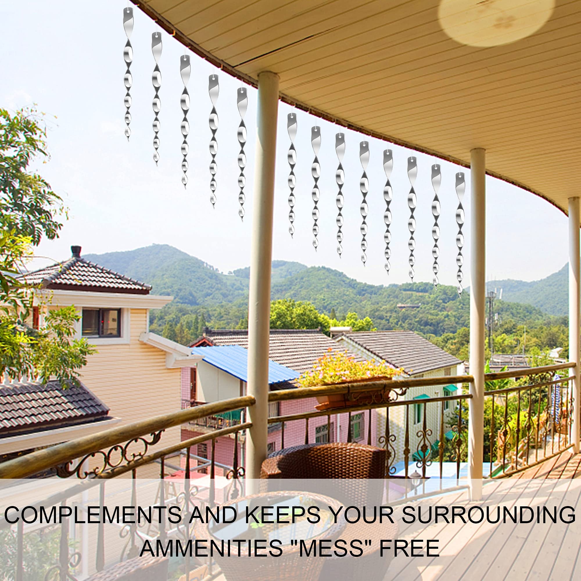 Hausse decorative reflective rods brighten spaces while deterring birds from harvest areas