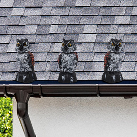 Hausse mini owl sculpture blends decoration with deterrence in outdoor spaces.
