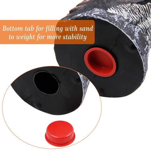 Hollow bottom enables easy stake or pole mounting for Hausse owl decoy.