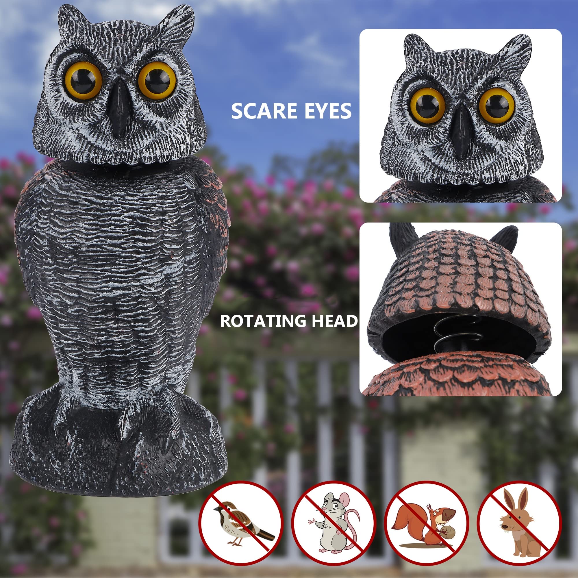 Hausse owl bird deterrent for garden keeps pests away naturally.