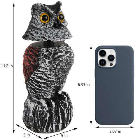 Hausse owl scarecrow statue stands 11.2 inches tall for yard protection