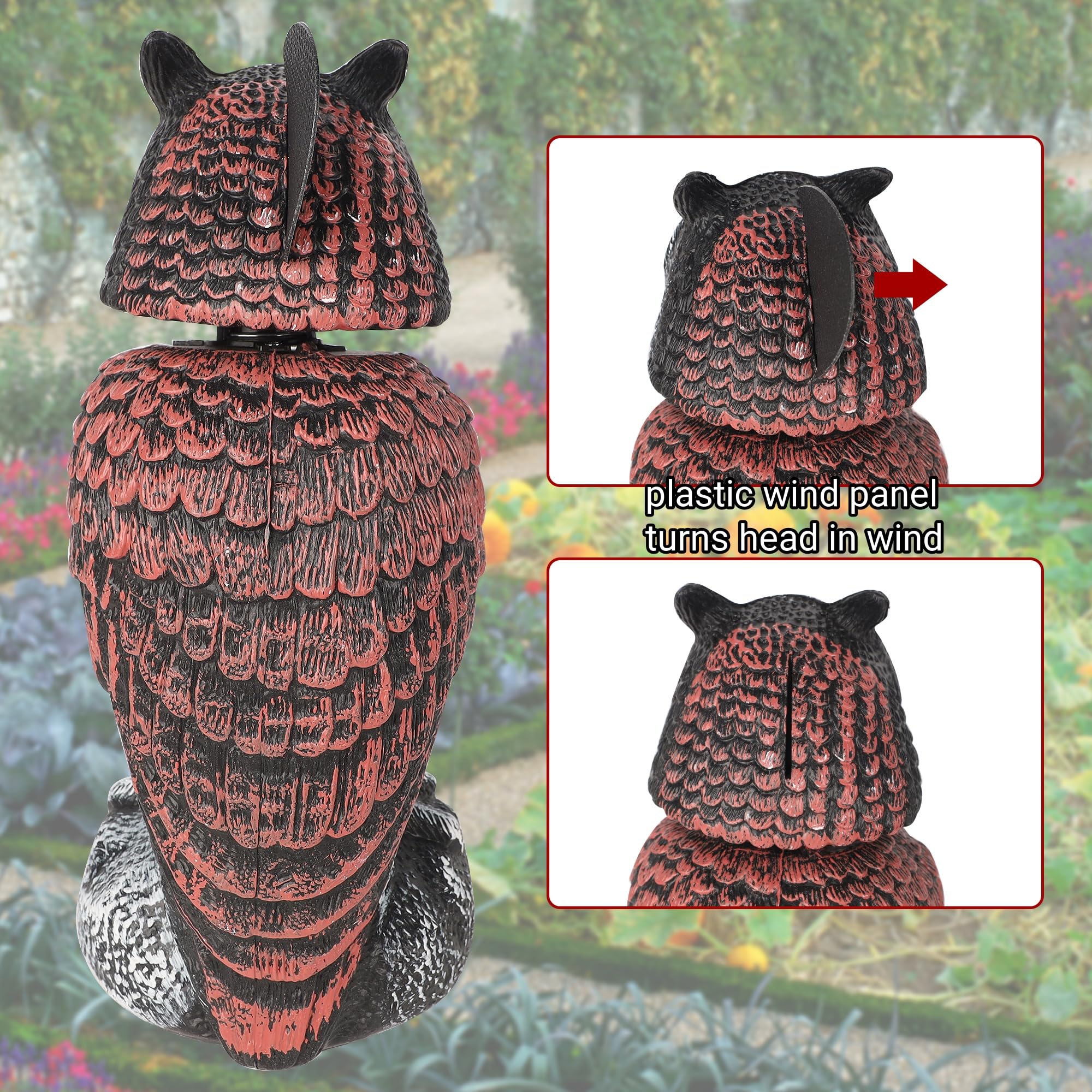 Hausse plastic owl sculpture suitable for garden or patio.