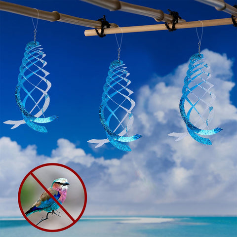 Hausse bird deterrent spinner includes nylon lanyard for easy hanging.