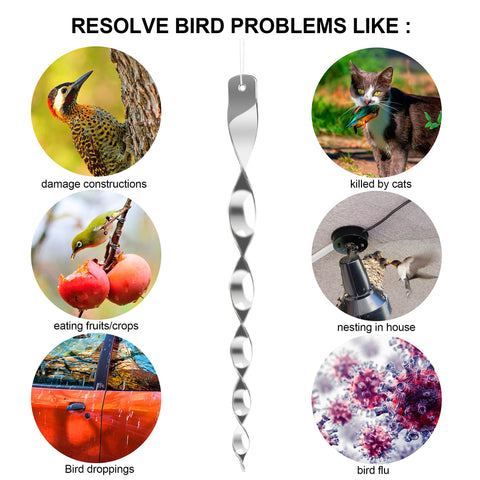 Hausse weather-resistant silver rods for outdoor bird control