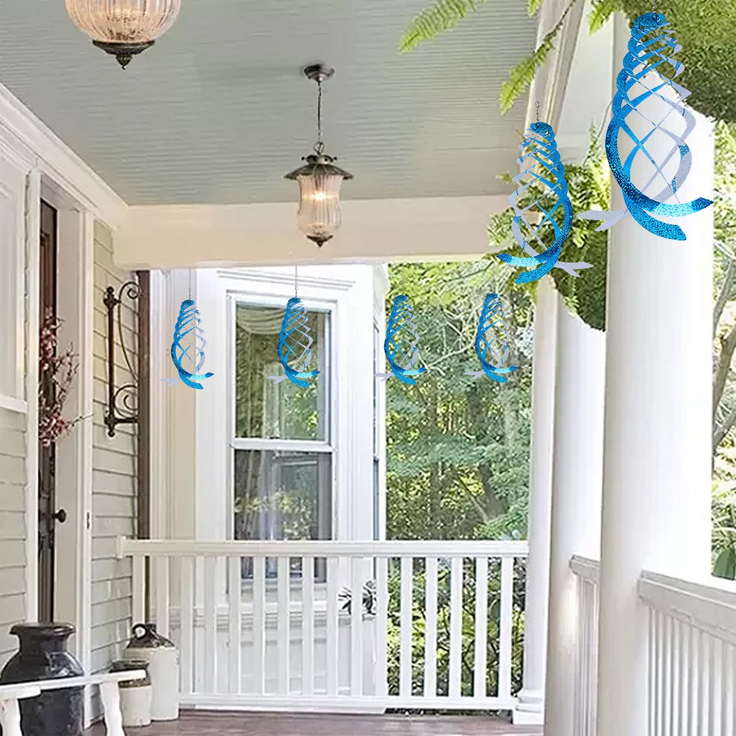 Hausse decorative wind spinner adds color while helping bird deterrence.