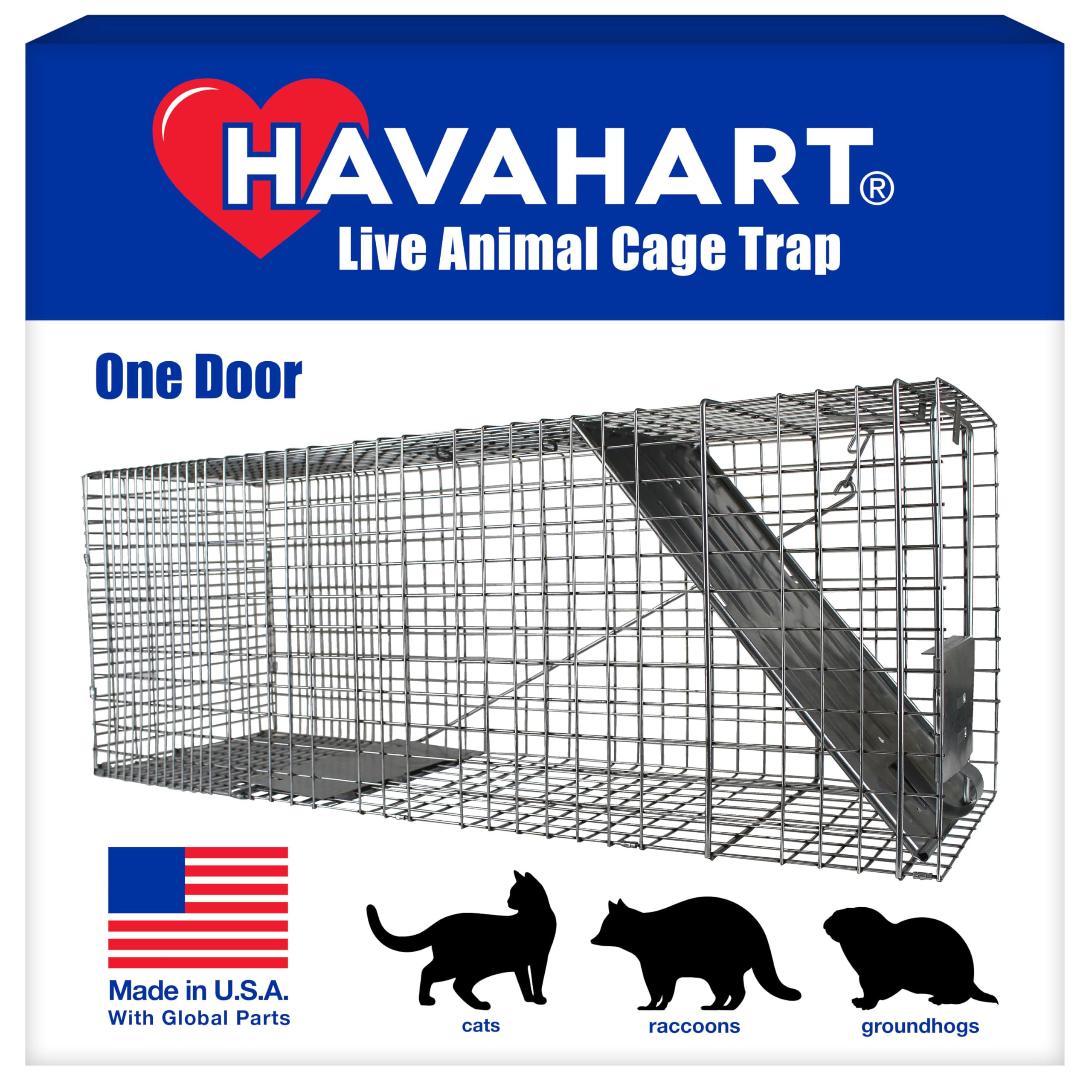 HAVAHART 1079SR front view shows a sturdy, ready-to-use live trap.