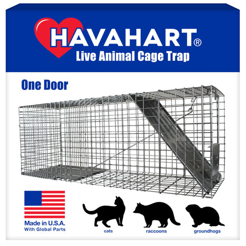 HAVAHART 1079SR front view shows a sturdy, ready-to-use live trap.