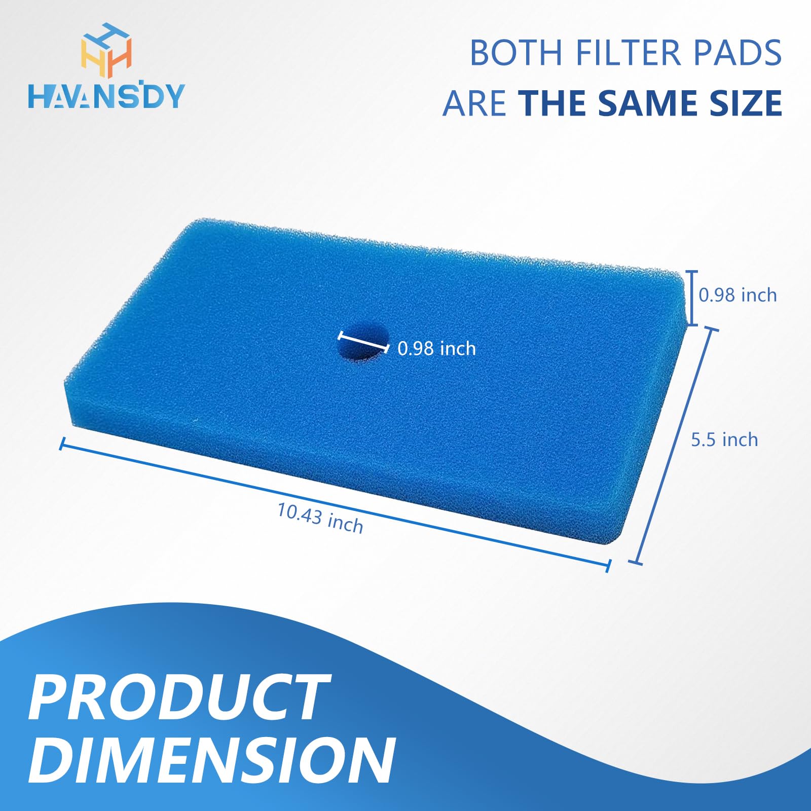 HAVANSIDY fine pond filter pad traps small particles for clarity