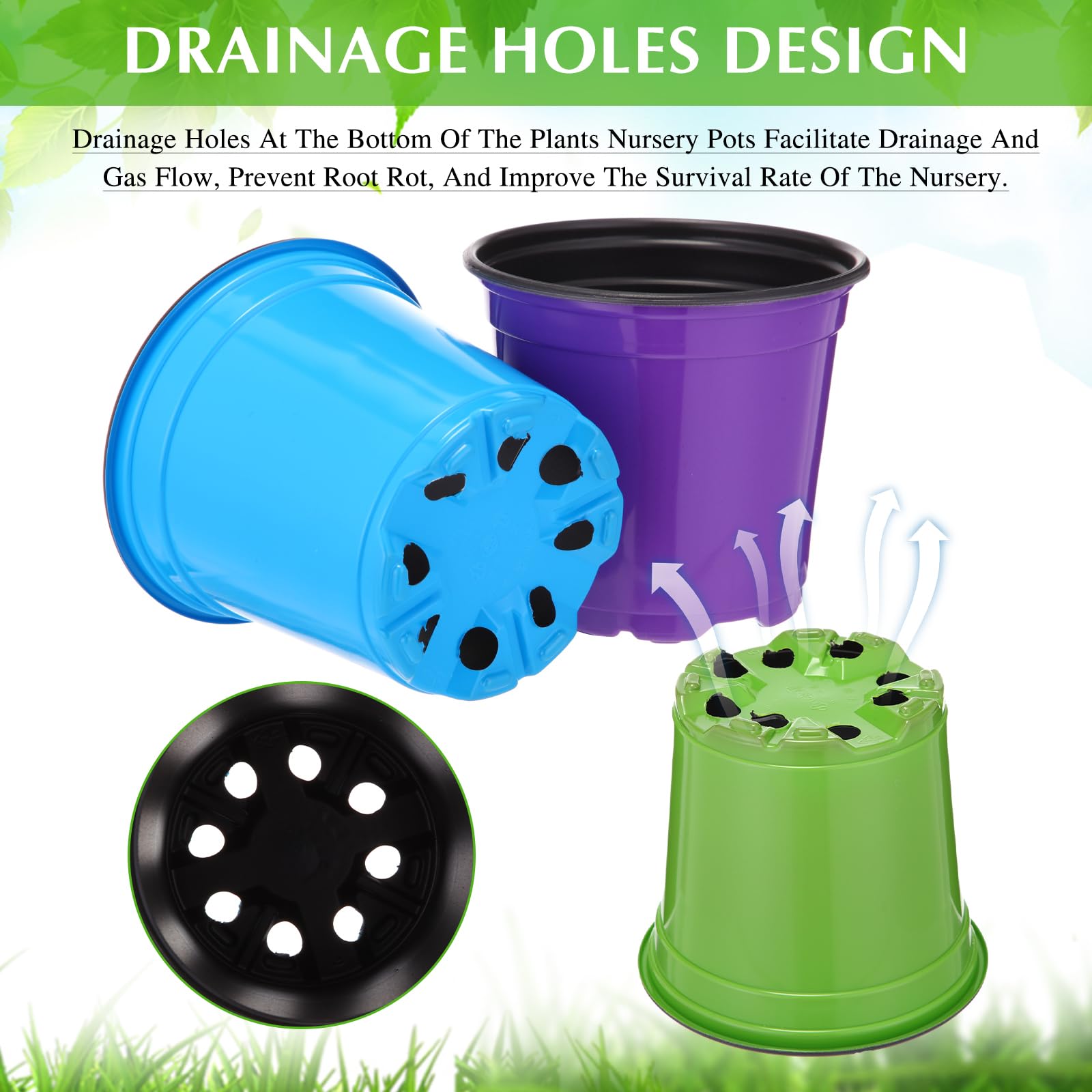Havawish drainage-holes nursery pot ensures proper water flow and air circulation.