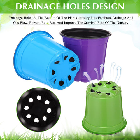 Havawish drainage-holes nursery pot ensures proper water flow and air circulation.